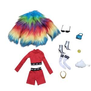 Barbie Extra Doll #17 HHN09 Outfit Clothes Leopard Print with Shoes & Jewelry